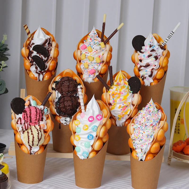 1PC  Artificial Fruit Egg Puff Cup Fake Food Decoration Photography Pro Food Simulation Cake Model Random Delivery FCYY-066