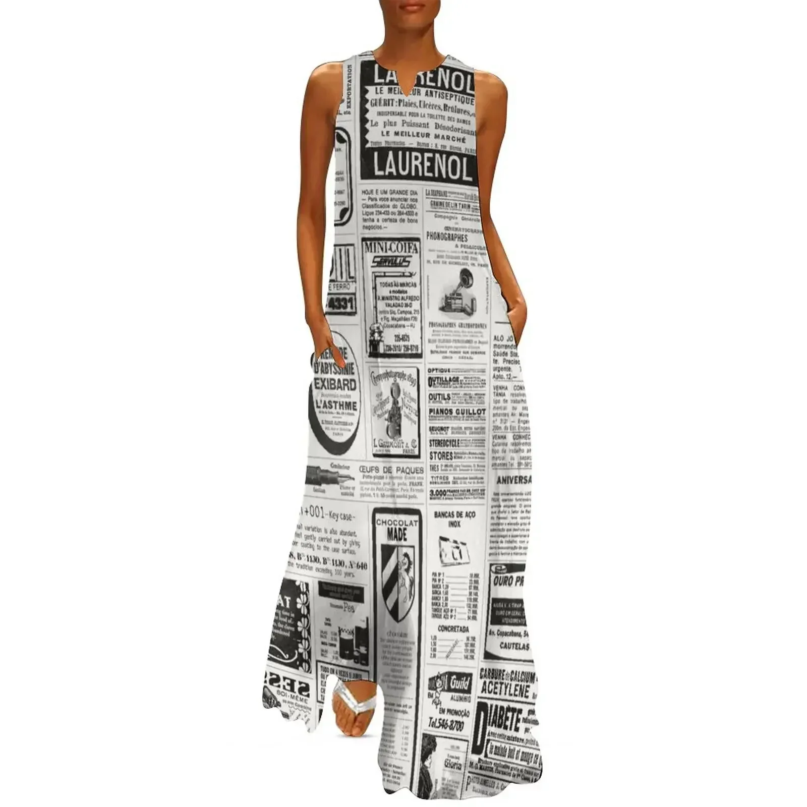 

Old Newspaper Long Dress cocktail dresses summer dresses ladies 2025 women's evening dresses 2025 Dress