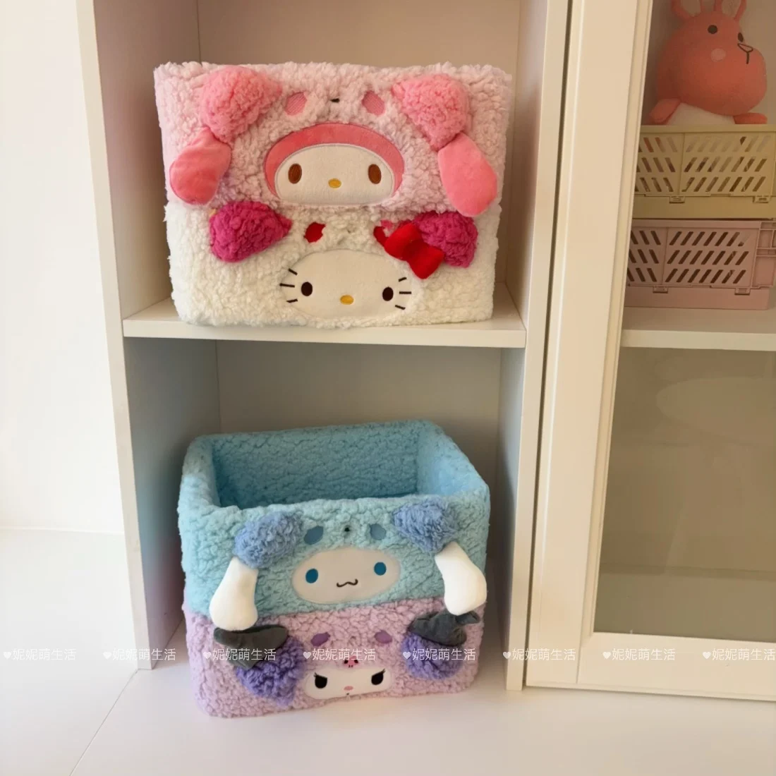 Mignon Sanrio ma mélodie cannelle Kuromi Hello Kitty boîte de rangement de bureau cosmétiques collations boîte de rangement maison tête de lit boîte de rangement