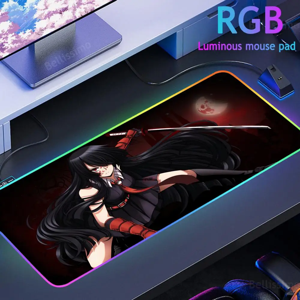 

Игровой коврик для мыши A_akame G_ga K _ kill, игровой RGB коврик для мыши, компьютерный коврик для клавиатуры, прочный Настольный RGB коврик для мыши, милый D