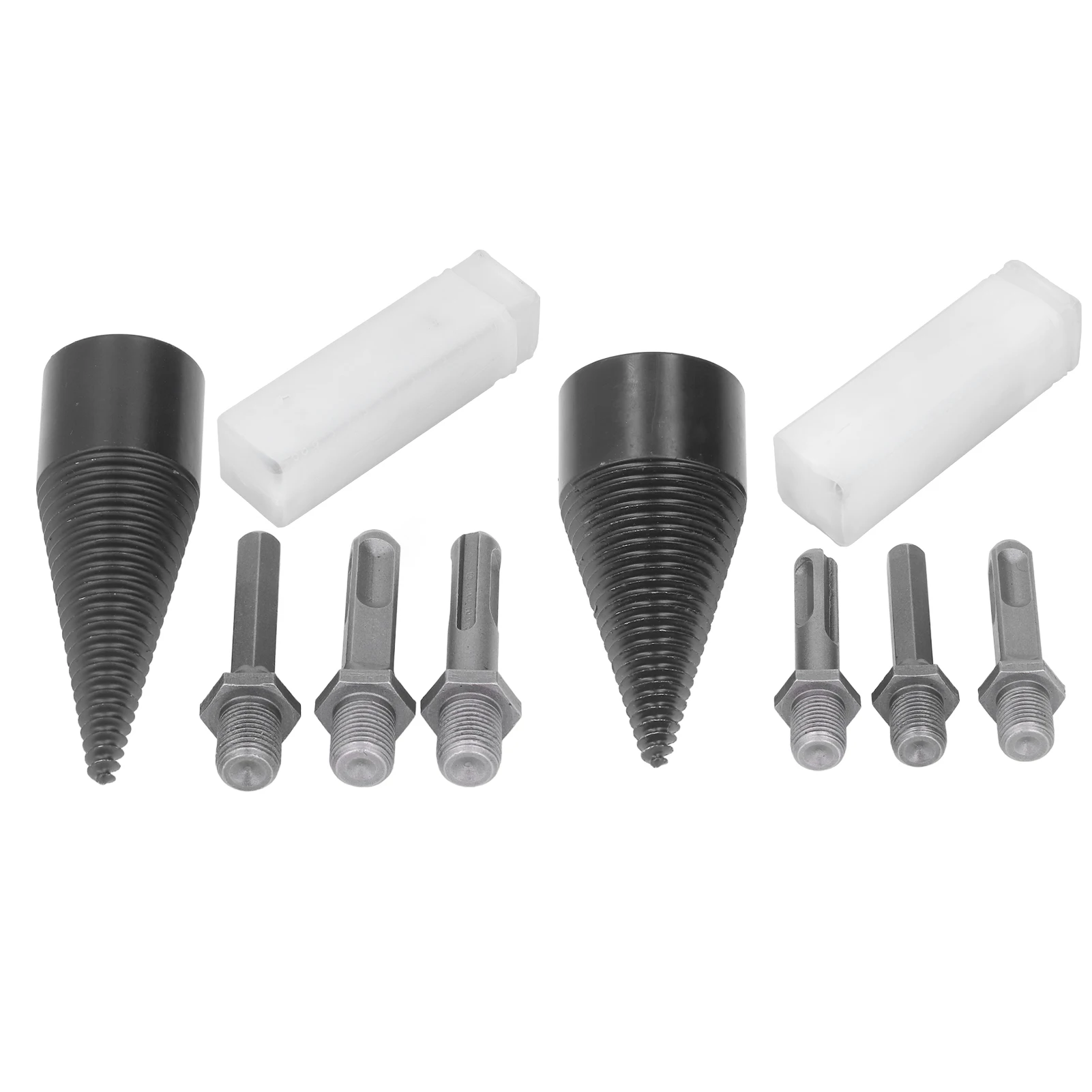 Cone Screw Wood Splitter Firewood Bit Cone Wood Splitting Drill Carbon Steel Log Splitter Tool with Removable Shank