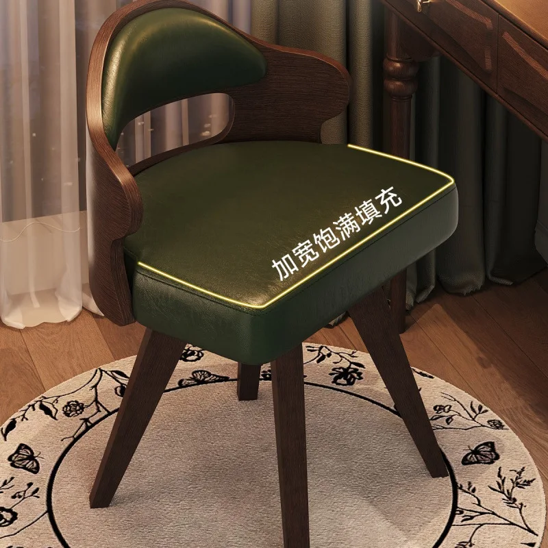 Solid wood household rotating computer chair Student desk chair Simple small and compact writing