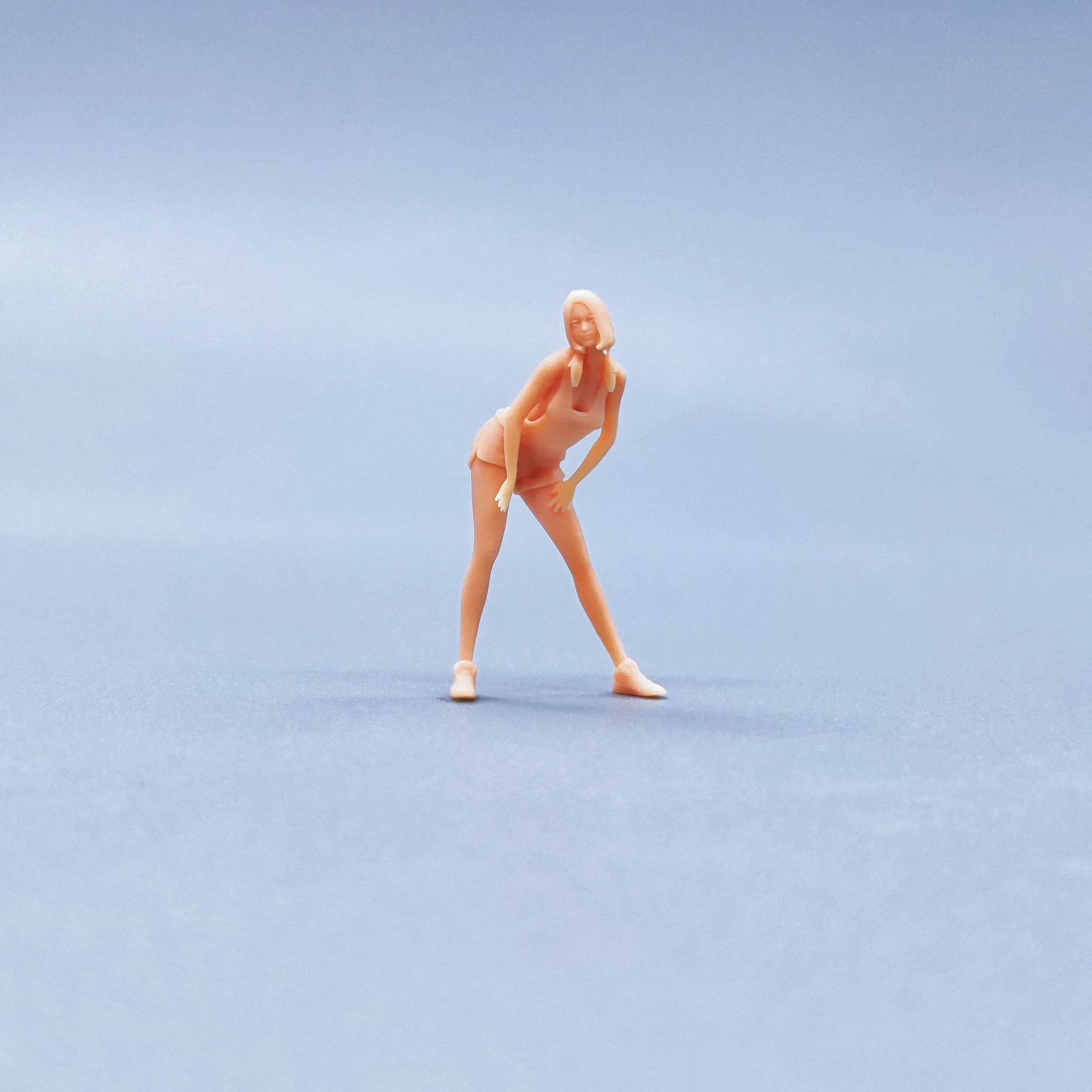 Maßstab 1:64 Figuren Modell Harz Biegen über weibliches Automodell ungefärbte Miniaturen Diorama handbemalt W227