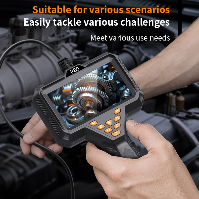 New Industrial Endoscope Camera 4.3'' LCD Digital Handheld Borescope IP67 Waterproof HD1080P 8mm Car Pipe Sewer Camera