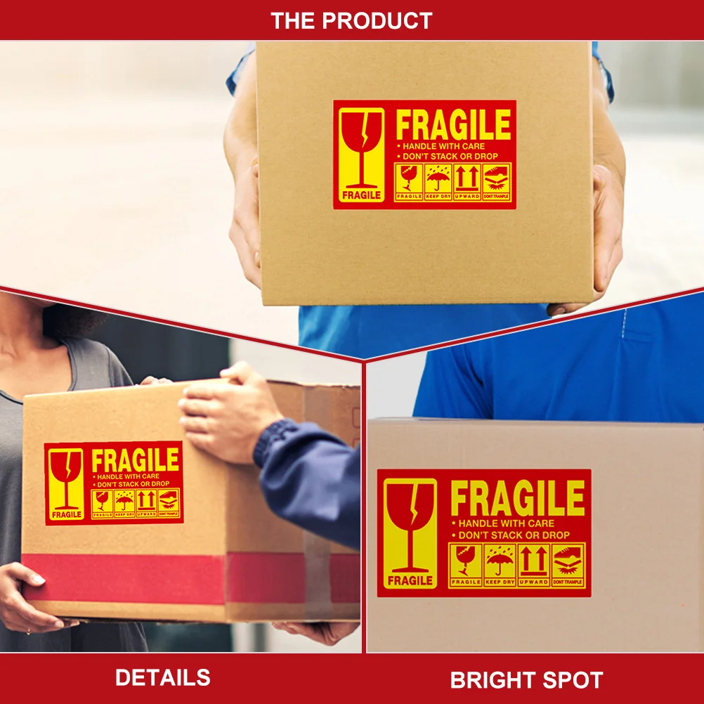 

1 Roll Fragile Sticker Self-Adhesive Packing Label For Shipping Handle With Care Warning Decals Moving Wrap Packaging Folder Tag