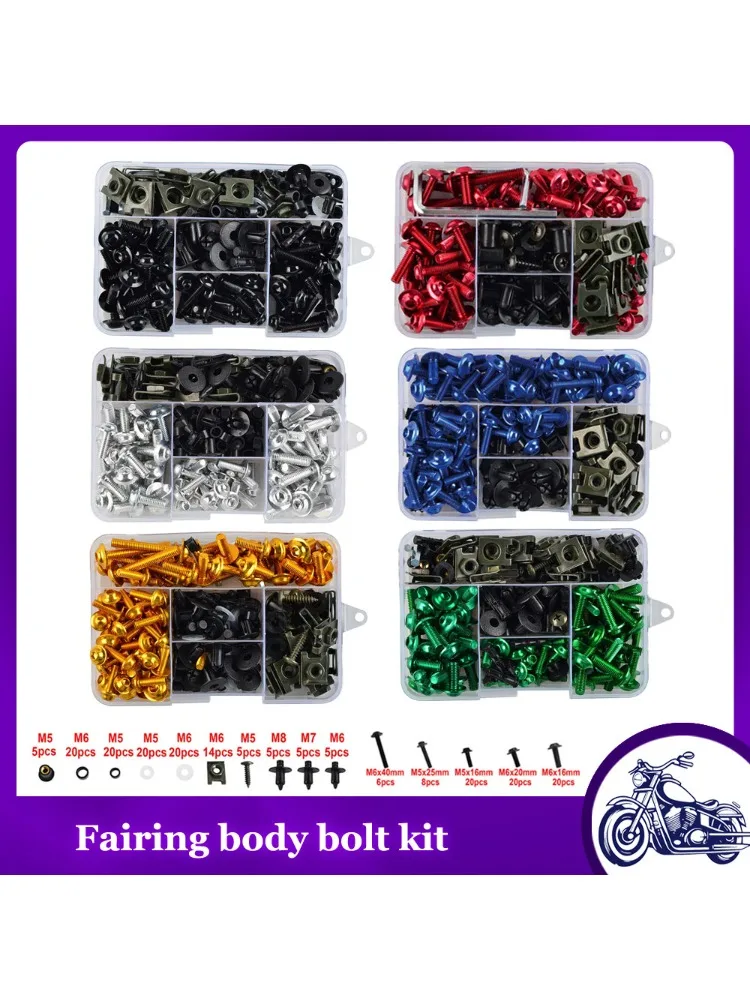 

195Pcs Fairing Bolts Screws Kit Nut Clip For Yamaha XJ6 Diversion XJ6N XJ 6N FZ 6 FZ6R FZR1000 FZR750R FZR600 FZR 600 750R 1000