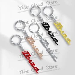 NEW For Ibiza Emblem Car Keychain Badge Keyring Metal Key Chain Ring Holder Accessories