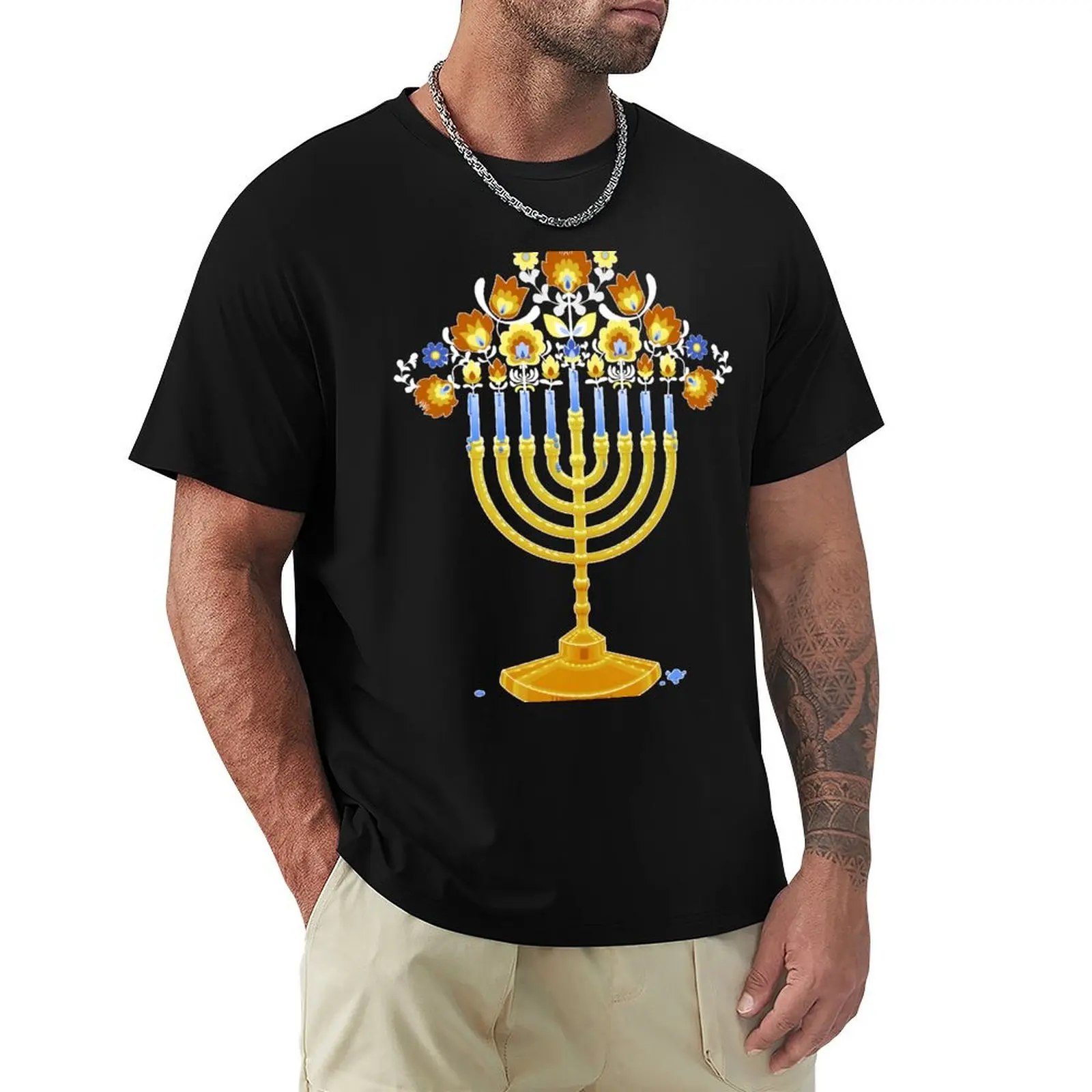

Hanukkah 2020 Polish Floral Menorah T-Shirt graphic shirts gifts for boyfriend heavyweight t shirts for men