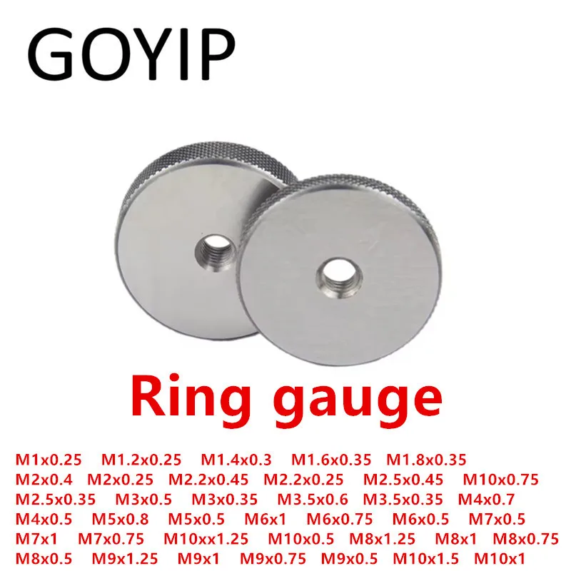 Medidor Métrico do Anel da Linha Vai e Não Vai Calibre Apoio Personalizado m1 M1.2 M1.4 M1.6 M1.8 m2 M2.2 M2.5 m3 m4 m7 m8 m9 M10 6g