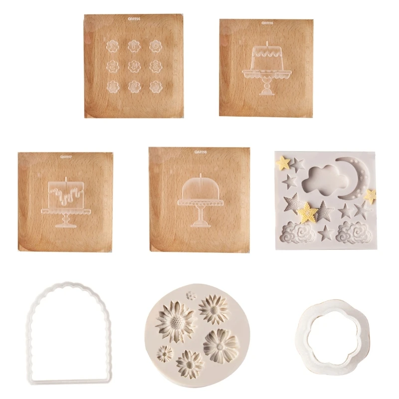 Plaque-Frame Cookie-Cutters Plastic Wave-Arch Flower Frames Fondant Cutter Molds for Making-Mousse Cake Cookies-Biscuit