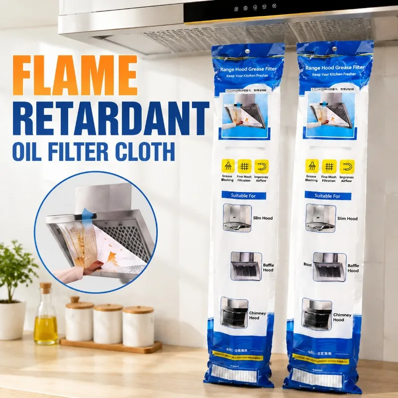 5‑10M Flame‑Retardant Filter‑Cloth Heat‑Resistant Household Range‑Hood Oil‑Absorbing Roll Complimentary Magnet Practical