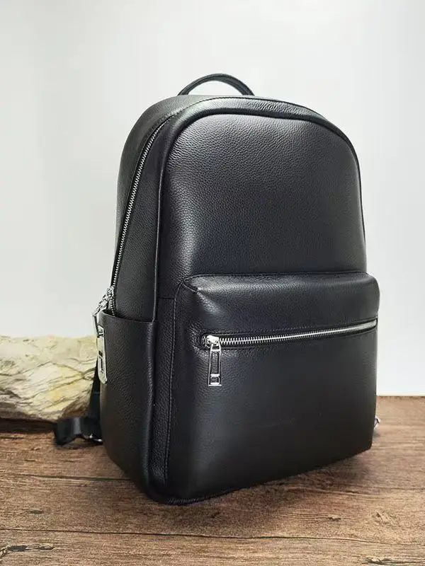 

2026 New Fashion Brand Genuine Leather Men Backpacks Real Natural Leather Student Backpack Boy Luxury Business Laptop School Bag