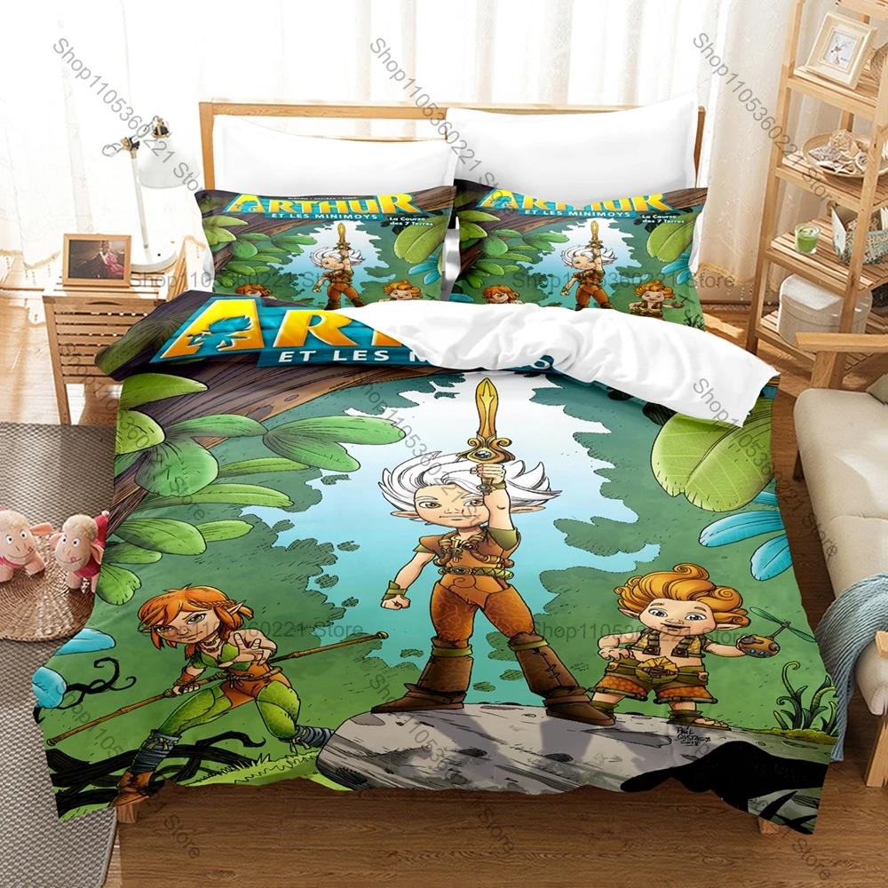 Arthur Selenia Betameche Arthur et les Minimoys Duvet Cover Set 1 Duvet Cover 2 Pillowcases Fairy Tale Cartoon Bed Linens Gift
