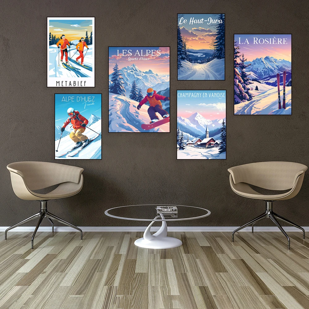 Colmar, Alps, Bormes Mimosa, Alpe d'Huez, Vanoise Champagne, Etretat, Porquerolles, Nantes, Les Menuires, Montmartre posters