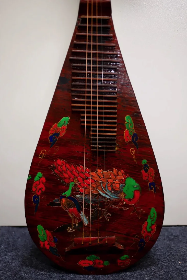 Pipa 86cm painted Old Collectibles Chinese string instruments