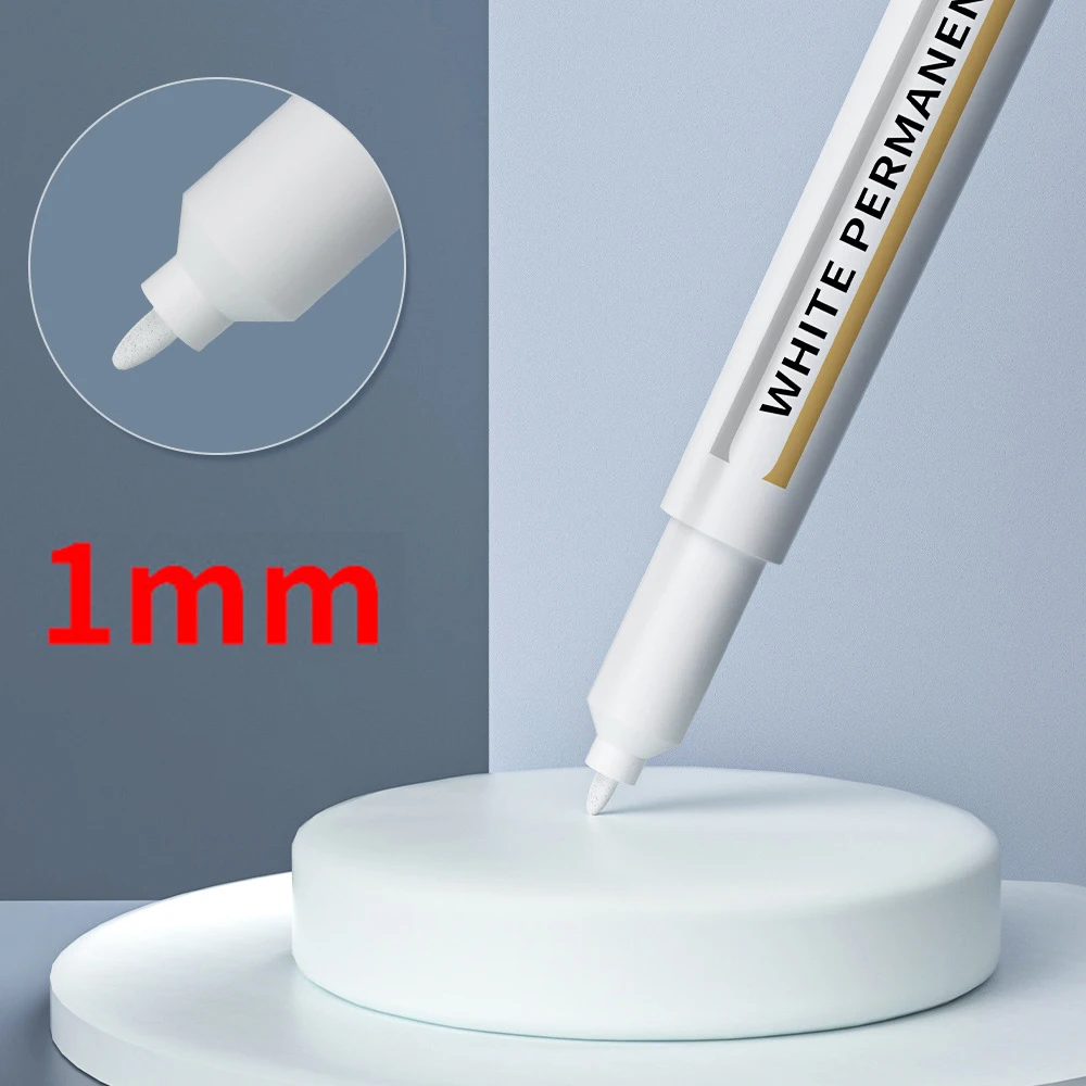 5/10/15 Pcs Permanent 1mm Tip White Marker Pens - For Metal, Wood, Plastic, Ceramic & More -Office Stationery & School supplies.