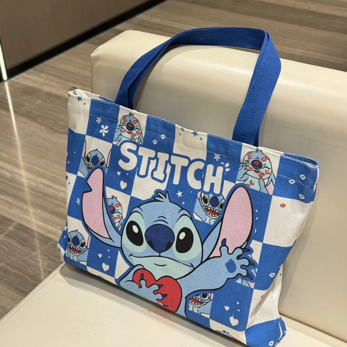 Stitch Star Baby Borsa di tela grande stampata fronte-retro Versatile borsa a tracolla singola periferica per cartoni animati Regali