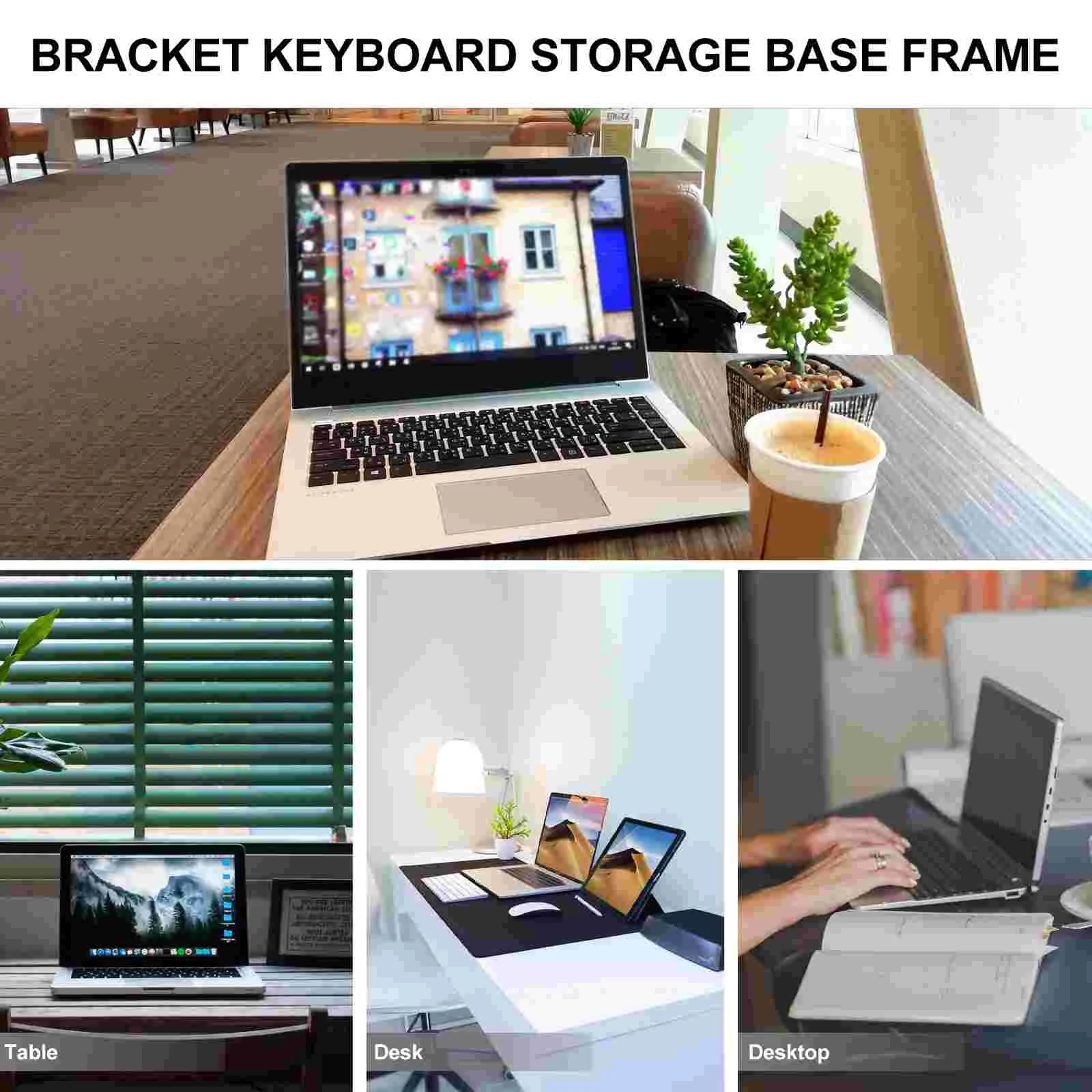 Computer Heightened Shelf Screen Elevated Monitor Stand Desktop Storage Rack Holder Plastic Multi-function