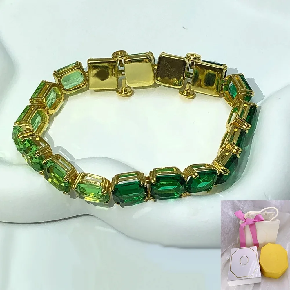 

Новая мода Millenia теннисный зеленый браслет восьмиугольной огранки градиент цвета элитные аксессуары ювелирные изделия на день матери подарок