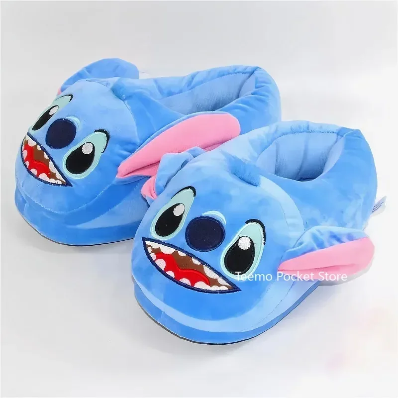 Lilo and Stitch Disney Animation High Heel Cotton Slippers Winter Cotton Flat Shoes Anime Accessories Uniform Christmas Gift