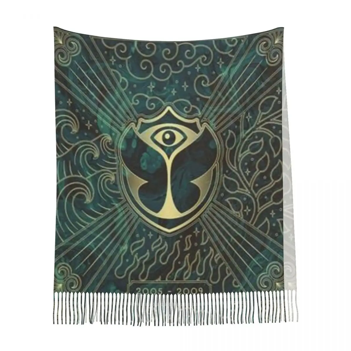 وشاح مهرجان موسيقى الرقص الإلكترونية البلجيكية من تومورولاند أوشحة شرابة شالات نسائية ويلتف شال طويل للخريف والشتاء