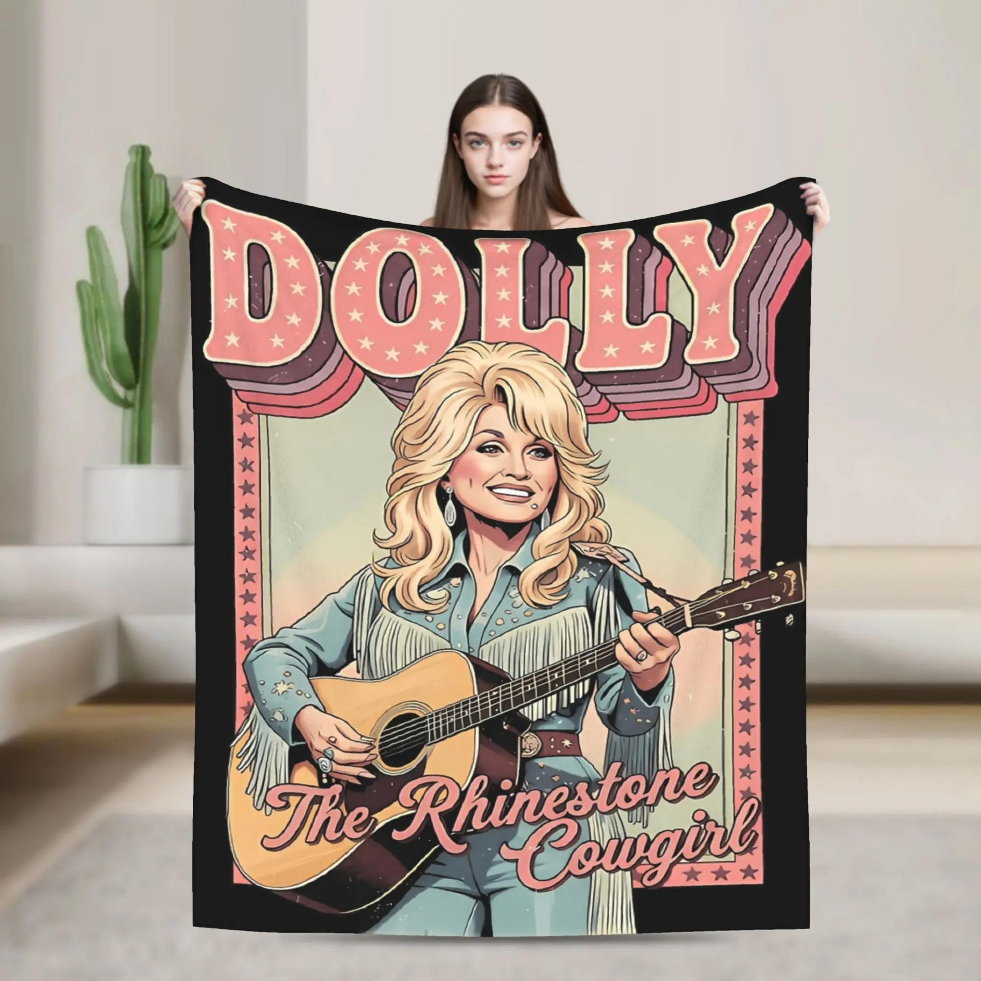 Dolly Parton The Rhinestone Cowgirl Country Blankets  Flannel Novelty Breathable Throw Blanket for Bedding Lounge Textile Decor