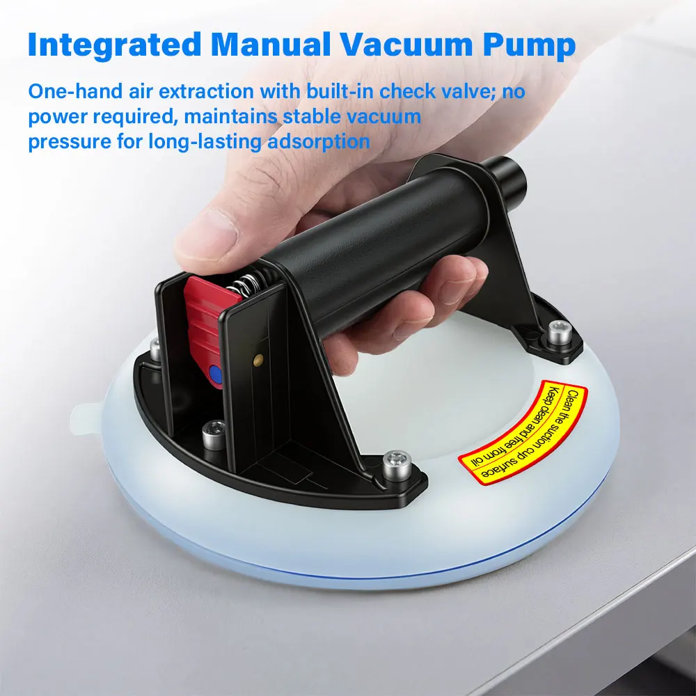 新型8インチシリコン吸盤エアポンプ真空吸盤強力吸着ハンドリフターガラス持ち上げツール（セラミックタイル床用）