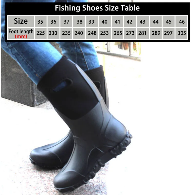 Fly Fishing Boots, Waterproof Wading Shoes, Anti-slip Rubber Sole Reef Rock Fishing Shoes, Men Women Hunting Working Rain Boots