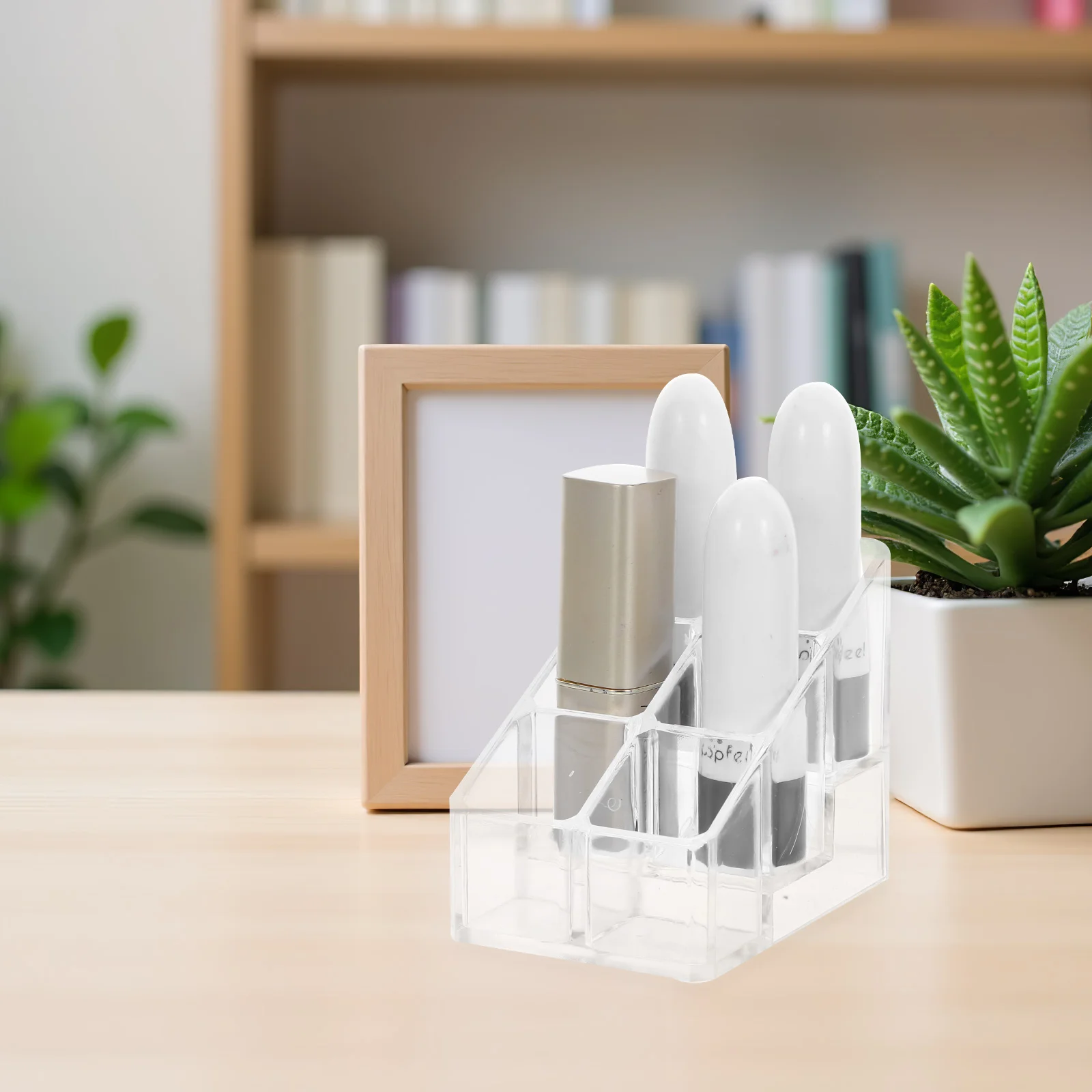 

Lipstick Holder Storage Box Transparent Organizer Makeup Case for Lipsticks Nail Polish Essential Oil Bedroom