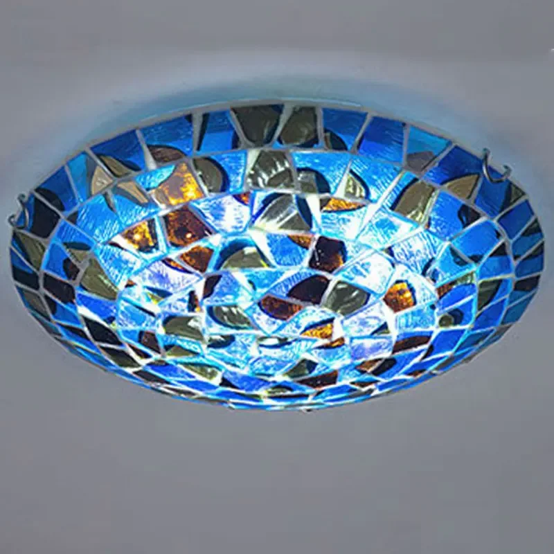 

Mediterranean Ceiling Light Bohemian Glass Home Loft Decor for Living Room Creative Shell Lighting Kitchen Bedroom Lamp Fixtures