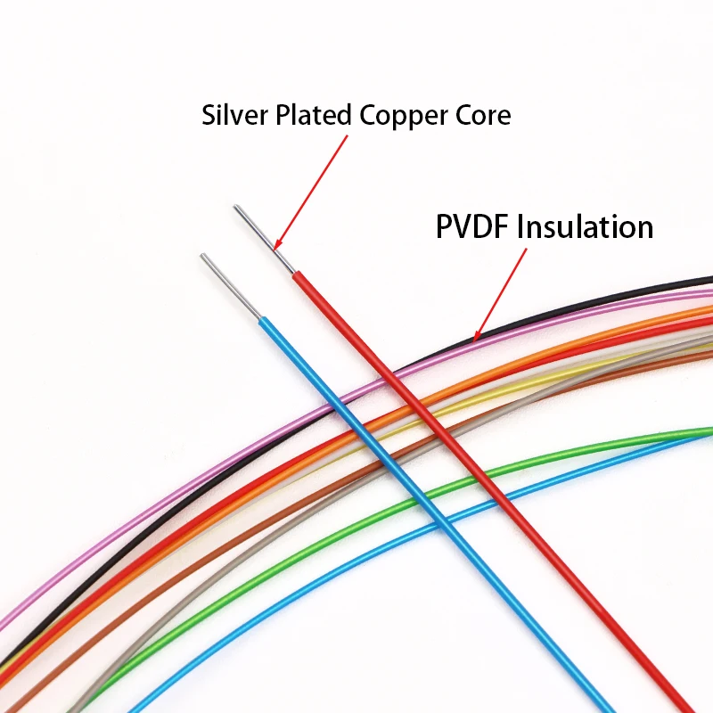 1423 Micro Fine FEP Silver Plated Wire 38/36/34/30/28/26/24AWG High Temperature Single Core Oxygen-Free Copper Electric Cable