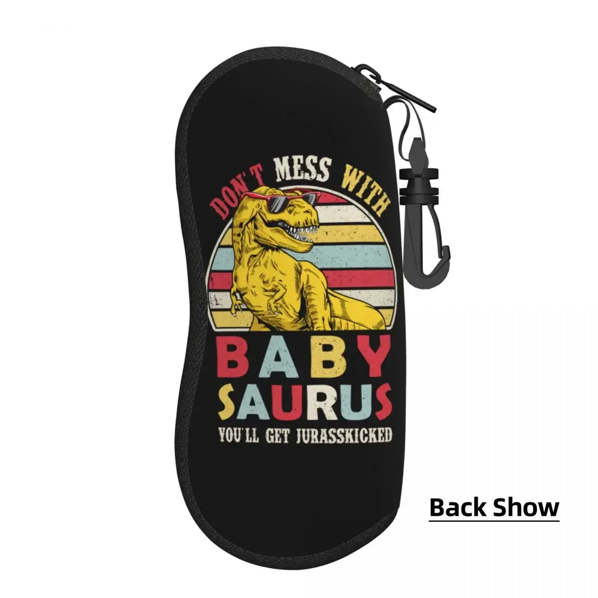 Custom Mamasaurus T Rex Dinosaur Eyeglass Glasses Case Men Women Soft Baby Saurus Family Sunglasses Protective Bag