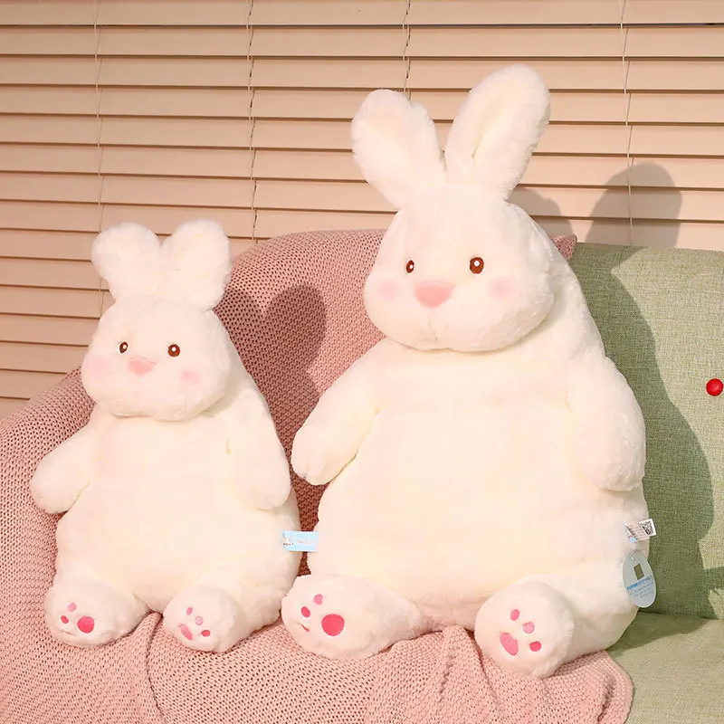 45/60/80cm Cute Soft Cartoon Rabbit Plush Toy Fat Lazy Rabbit Doll Baby Accompany Doll Home Decor Birthday Christmas Gift For Ki