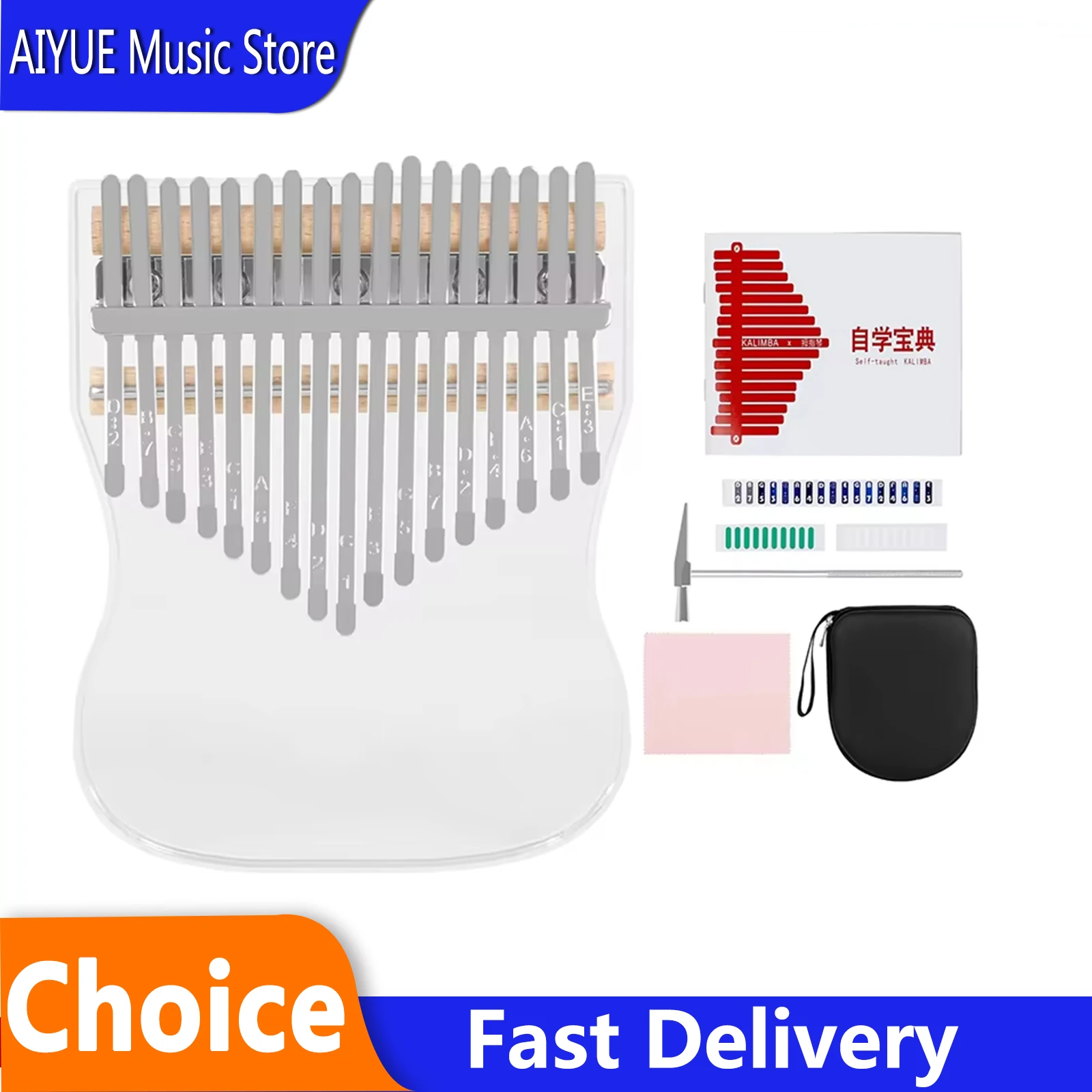 

IRIN 17 Key Kalimba Thumb Piano Portable Transparent Crystal Kalimba With Thumb Piano Box Keyboard Instrument Acrylic Kalimbas
