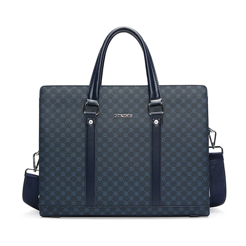 Luxury Password Lock Briefcases For Men PU Leather Executive Business Office 15.6 Inch Laptop Portable Large Bag Documents