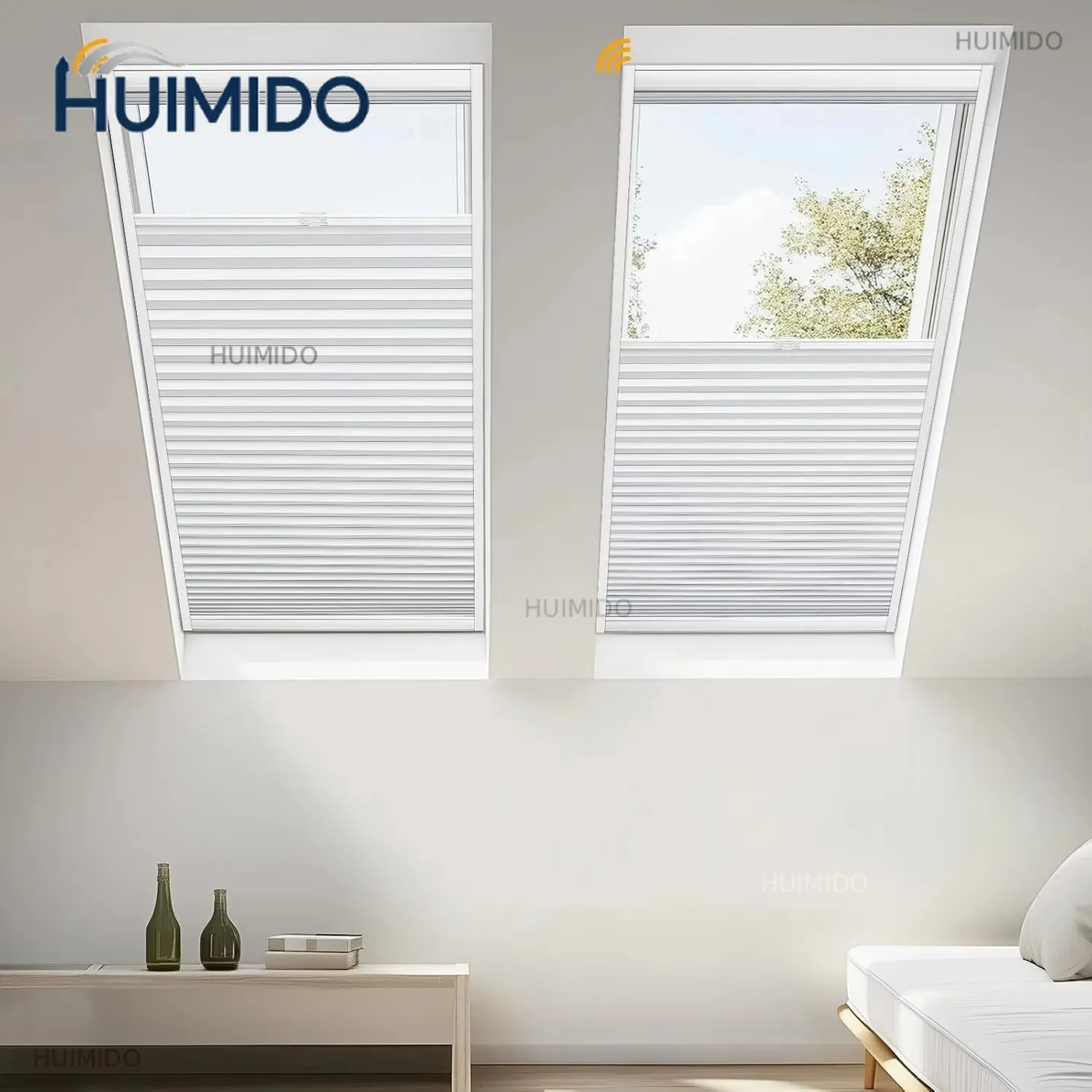 custom-made Sunroad Motorized Smart Electric Blackout Cellular Honeycomb Screen Shade  Skylight Blinds for Ceiling Solar