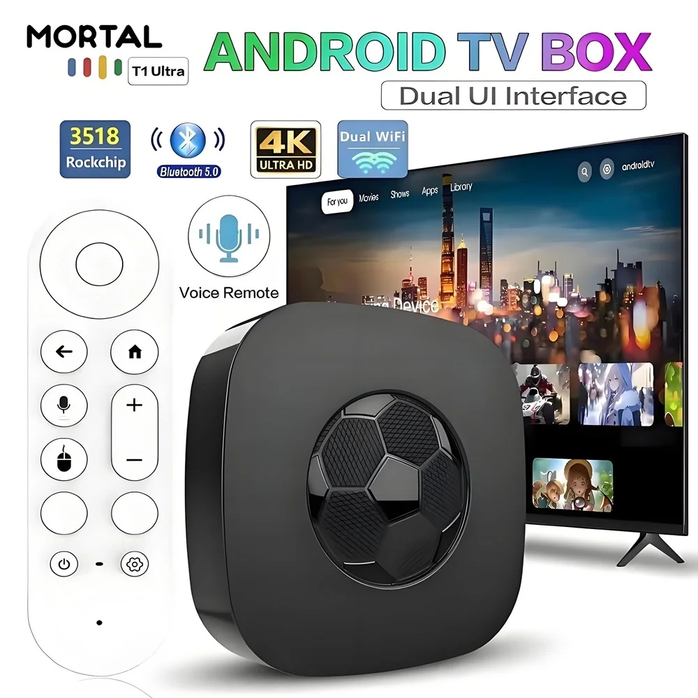 T1 Uarl TV Box Dual UI Interface 8K Ultra HD Android 16 8GB 128GB WIFI 6 Assistant Smart Streaming Media Player Set-top Box