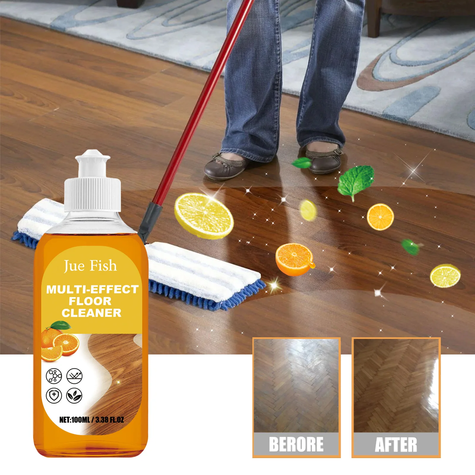 Wood Floor Stain Cleaner Tile Polishing Brightening Floor Dirt Removal Detergent Wood Maintenance Multi Surface Floor Cleaner