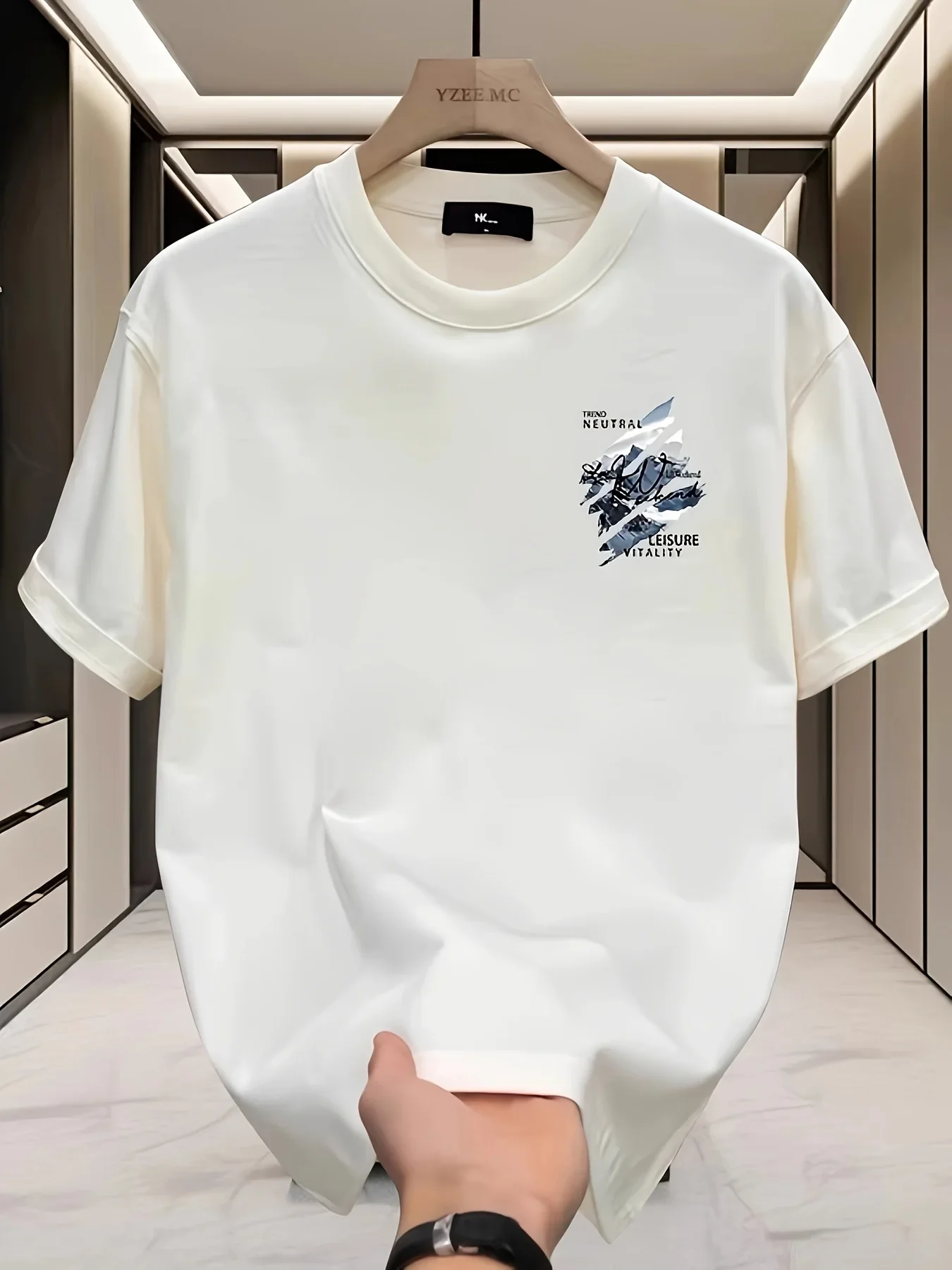 Mountain Scratch Men's T-shirt Trendy Neutral Casual Vitality Pattern Minimalist Street Top