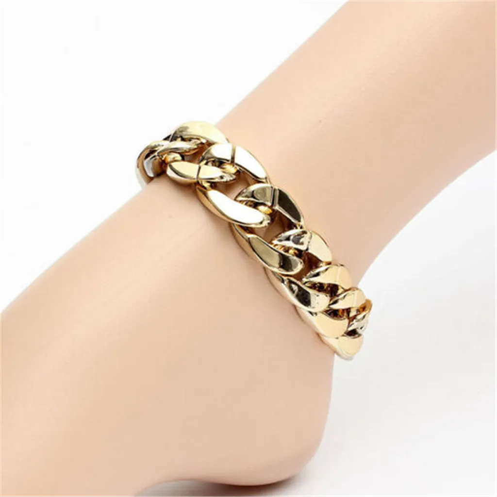 Fashion Foot Chain Golden Anklet For Women Gold Color Beach Chain Chunky Ankle Sandal Charm Round Ankle Bracelets For Women