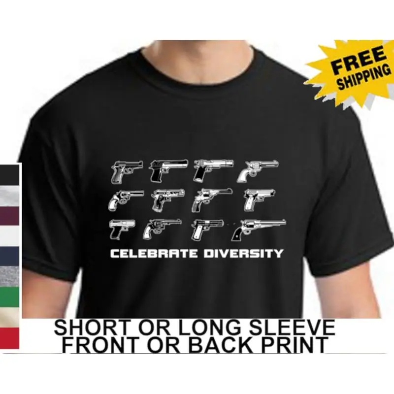 2nd Second Amendment Gun Rights Celebrate Diversity Handgun Funny Men's T Shirt
