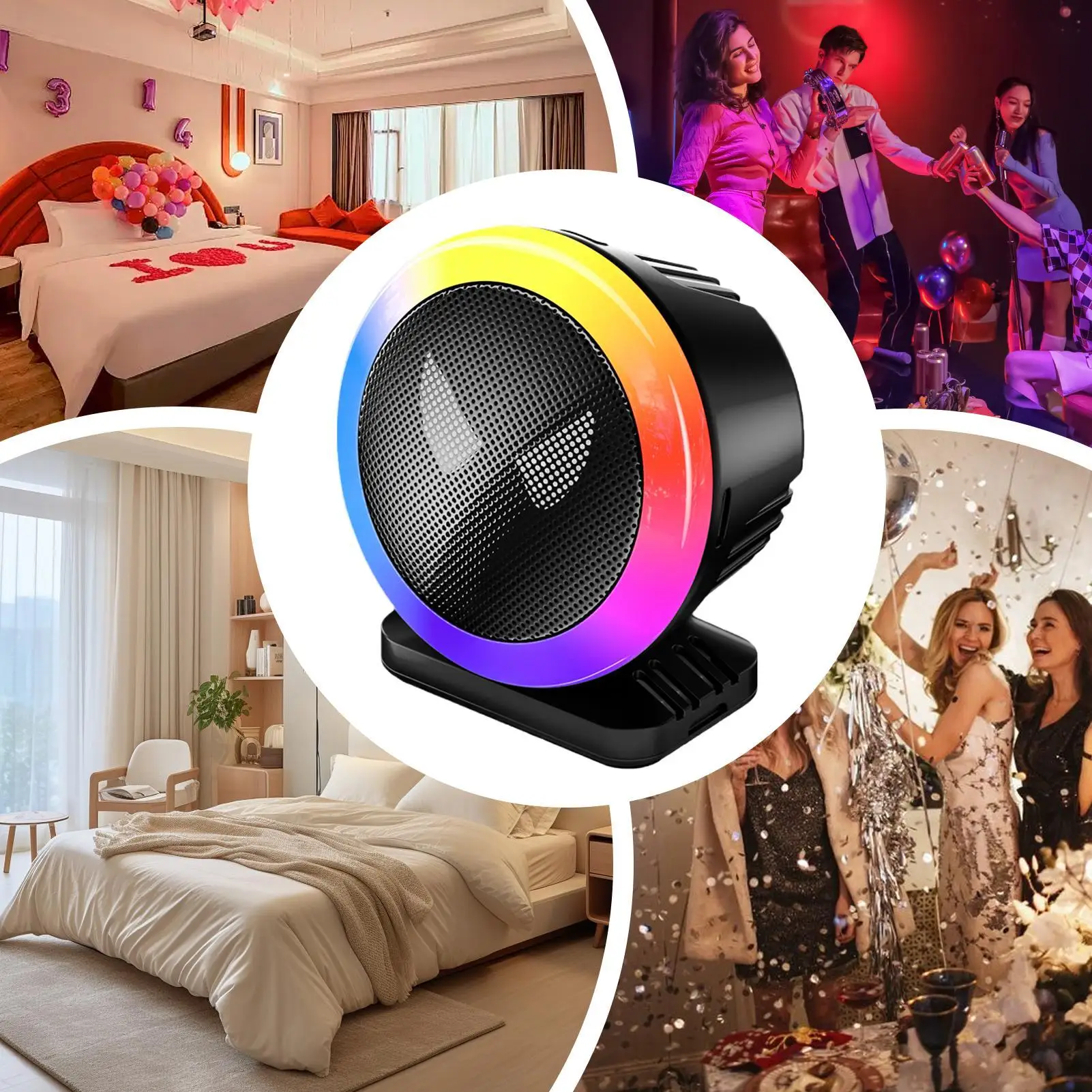 Luzes musicais ativadas por som, alto-falante led rgb, captador colorido, luzes de pulso para dj, estéreo, desktop, carro, festa, sala de estar