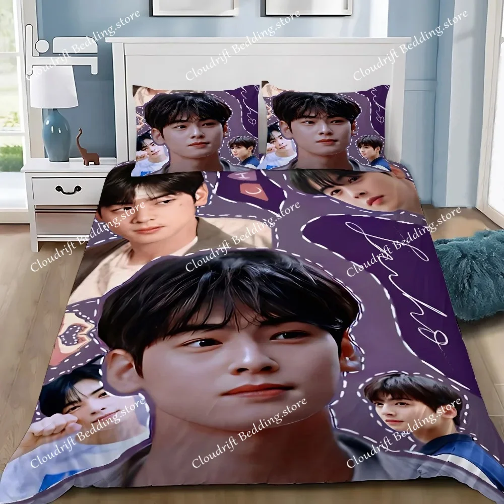 H-Hwang in Youp Duvet Cover Pillowcase True Series Cha EunWoo Bedding Set Adult Boy Girl Bedroom Decoration Children Single Doub