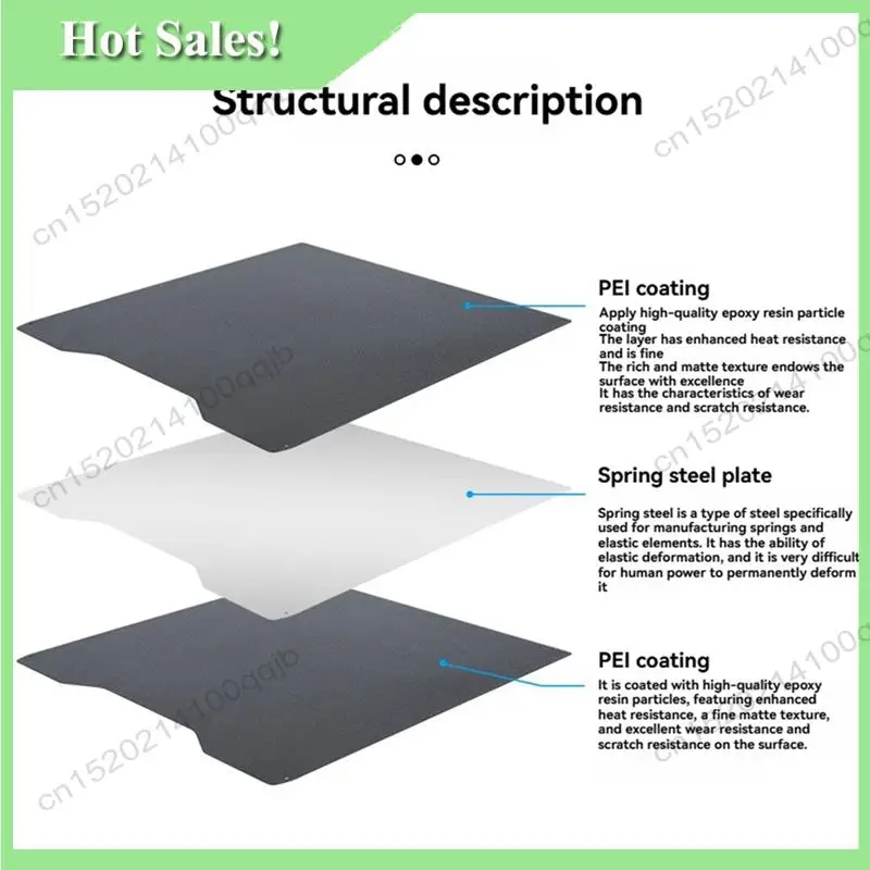 

-FDDT For Creality For HI Build Plate Double Sided Textured PEI Heat Bed Spring Steel Sheet For Hi Combo 3D Printer Accessories