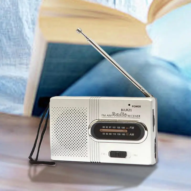 Radio portátil AM FM, Radio pequeña con altavoz, puntero de sonido claro, dispositivo de sintonización para pesca, Camping, caminar al aire libre