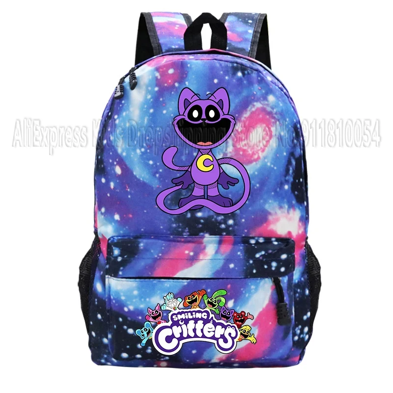 Smiling Critter Backpack Men Women School Bookbag Cartoon Anime Manga College Student Travel Daypack Bags