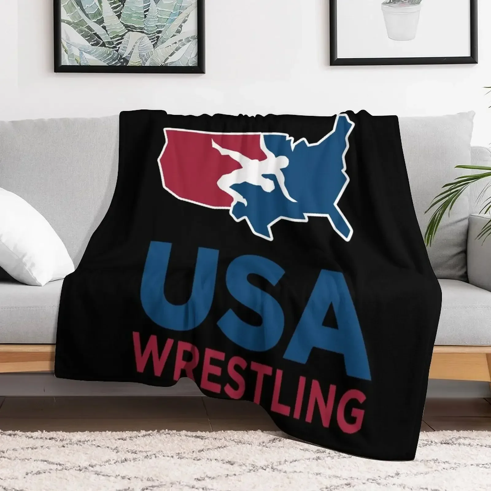 Brilliant No 1 USA Wrestling Design Throw Blanket Moving Nap Blankets