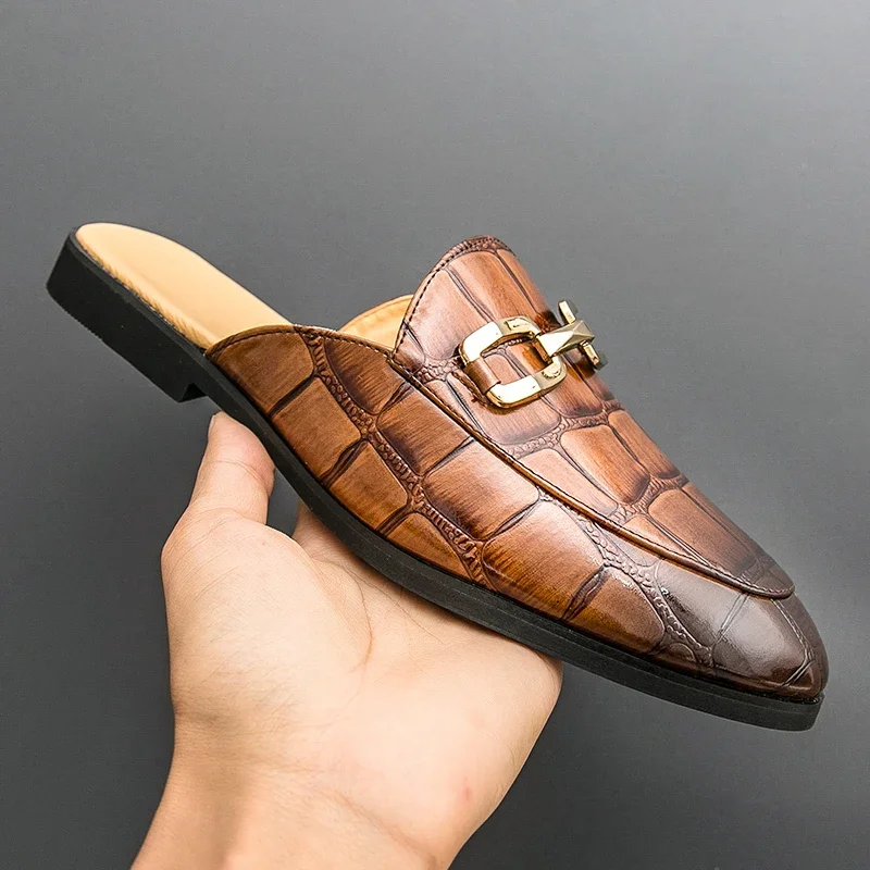 2024 M ü ller Le Fu shoes, casual and fashionable, made of synthetic leather, with a single kick and tassel, men's black color