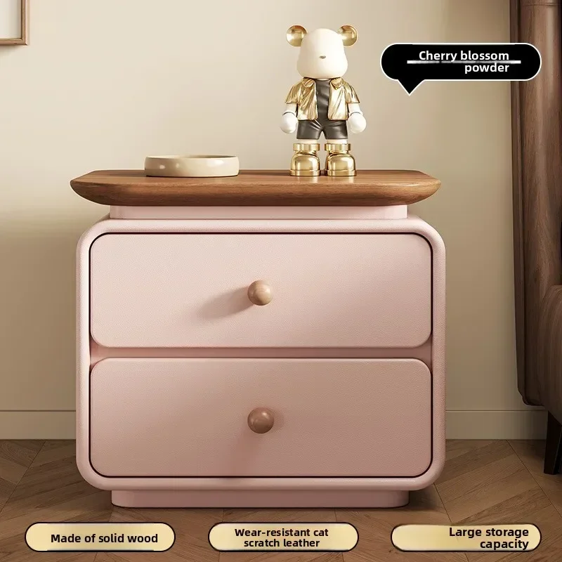 New model Bedside table All solid wood household bedroom Small bedside storage cabinet sturdy and durable