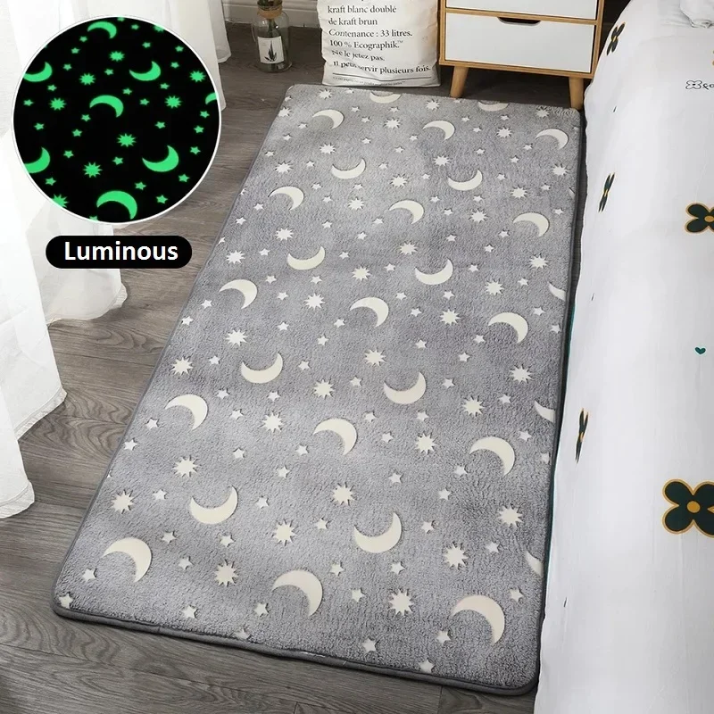 Nightlight Bedroom Bedside Carpet Glowing in The Dark Stars for Children Room Decor Area Rug Living Room Carpet Yöpöydän Matot